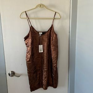 Brown Shimmer slip dress